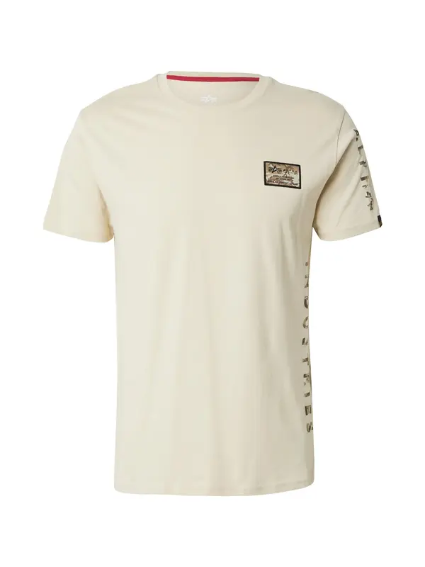 ALPHA INDUSTRIES ALPHA INDUSTRIES Majica  bež / rjava / off-bela