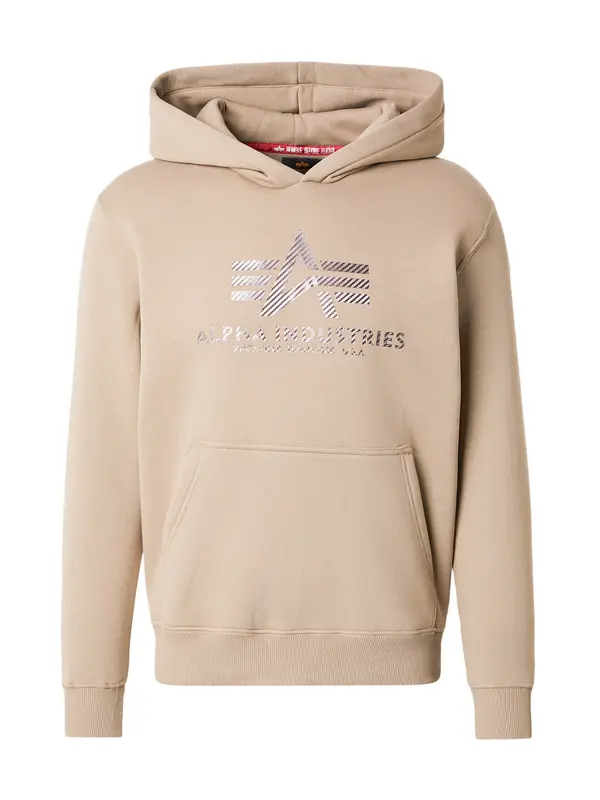 ALPHA INDUSTRIES ALPHA INDUSTRIES Majica 'Carbon'  pesek / temno rjava / bela