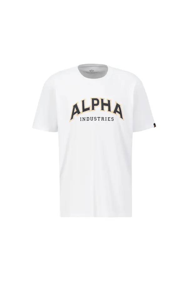 ALPHA INDUSTRIES ALPHA INDUSTRIES Majica 'College'  oranžna / črna / bela