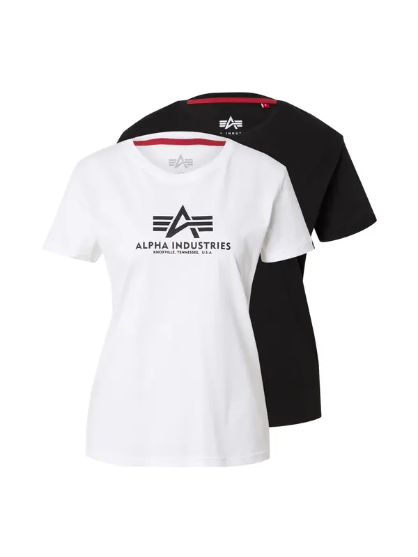 ALPHA INDUSTRIES ALPHA INDUSTRIES Majica  črna / bela
