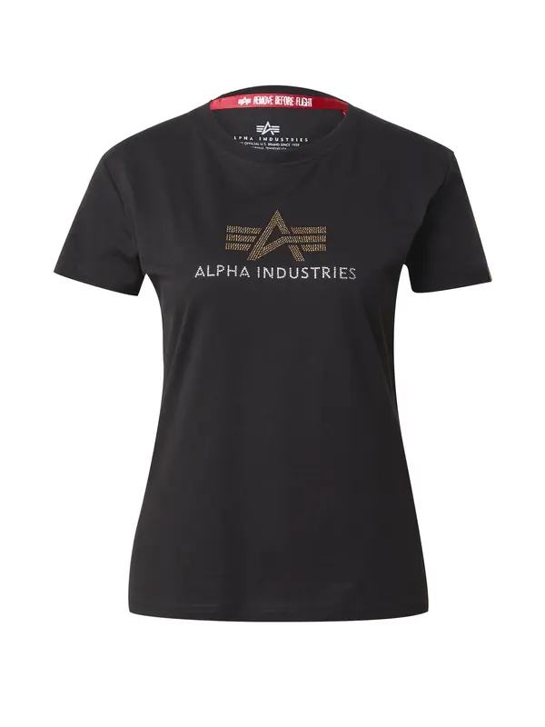 ALPHA INDUSTRIES ALPHA INDUSTRIES Majica 'Crystal'  zlata / črna / srebrna