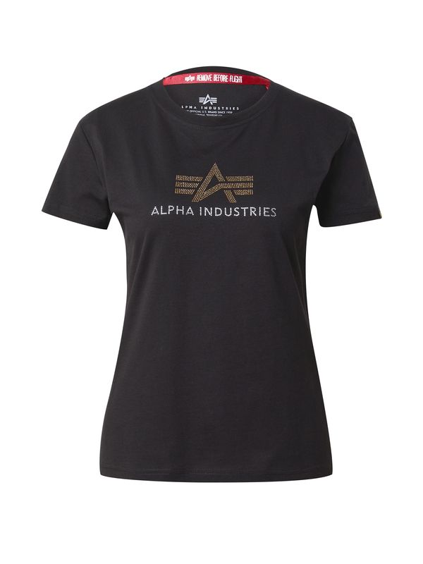 ALPHA INDUSTRIES ALPHA INDUSTRIES Majica 'CrystalT'  zlata / črna / srebrna