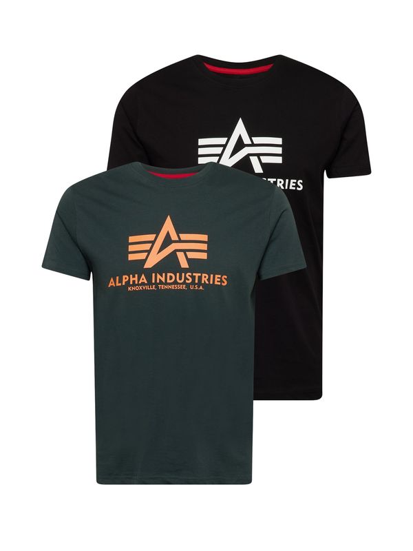 Alpha Industries ALPHA INDUSTRIES Majica  jelka / svetlo oranžna / črna / bela