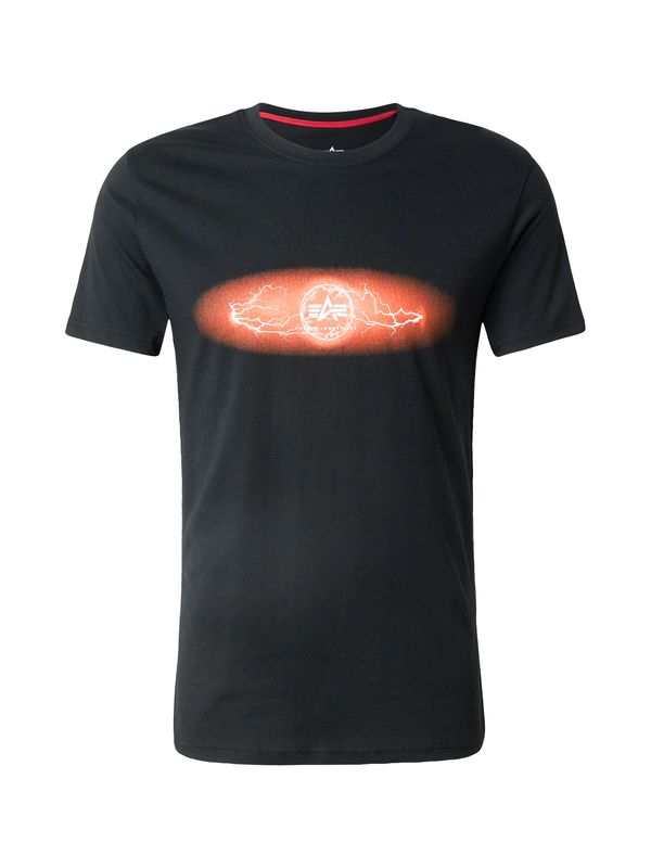 ALPHA INDUSTRIES ALPHA INDUSTRIES Majica 'Lightning'  oranžna / črna / off-bela