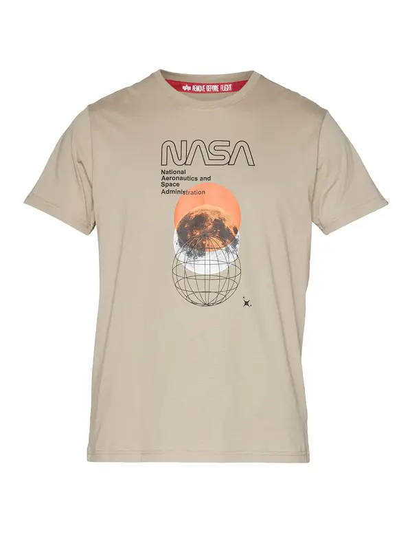 ALPHA INDUSTRIES ALPHA INDUSTRIES Majica 'NASA Orbit'  pesek / svetlo siva / oranžna / črna