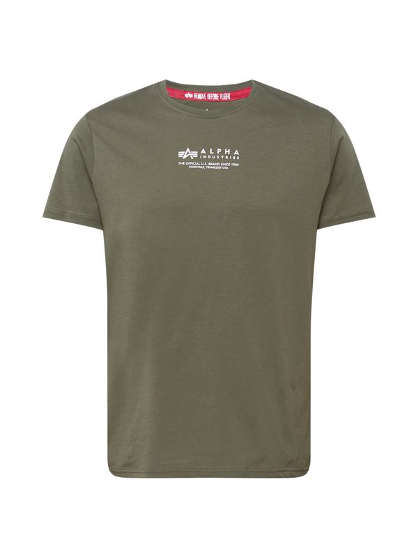 Alpha Industries ALPHA INDUSTRIES Majica  oliva / bela