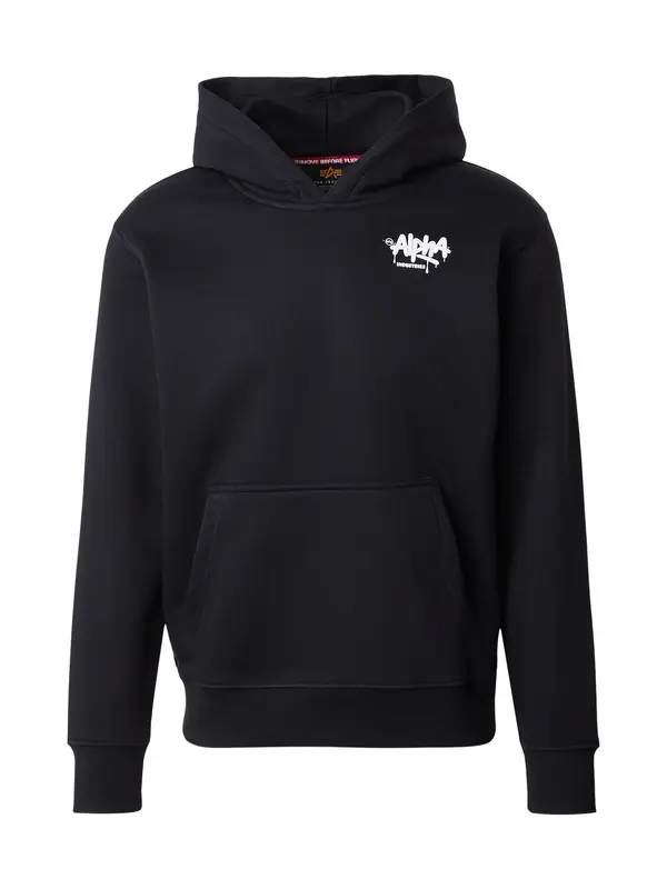 ALPHA INDUSTRIES ALPHA INDUSTRIES Majica 'Signature'  črna / bela