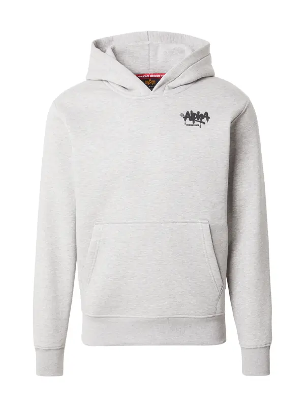 ALPHA INDUSTRIES ALPHA INDUSTRIES Majica 'Signature'  svetlo siva / črna
