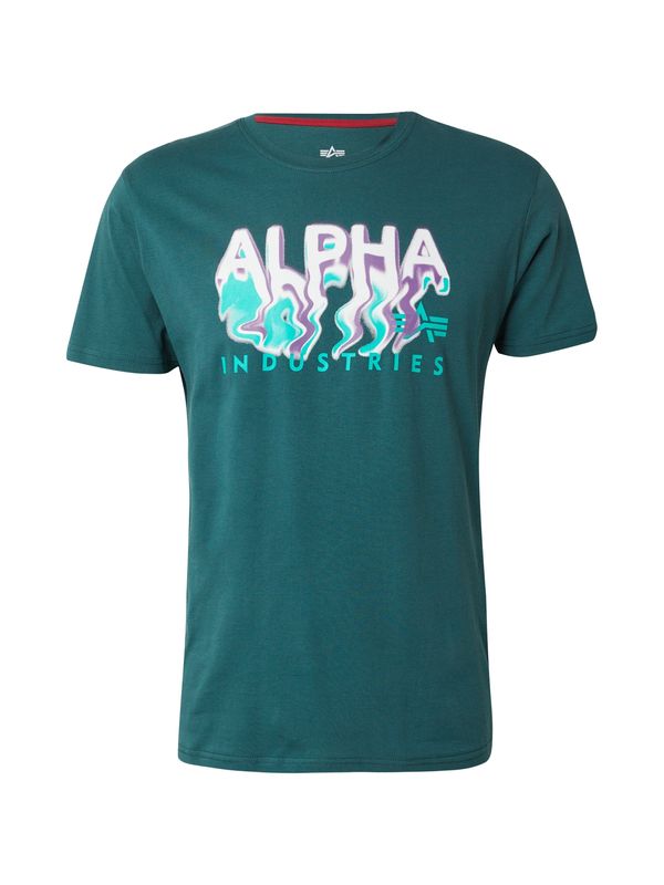 ALPHA INDUSTRIES ALPHA INDUSTRIES Majica  smaragd / žad / lila / bela