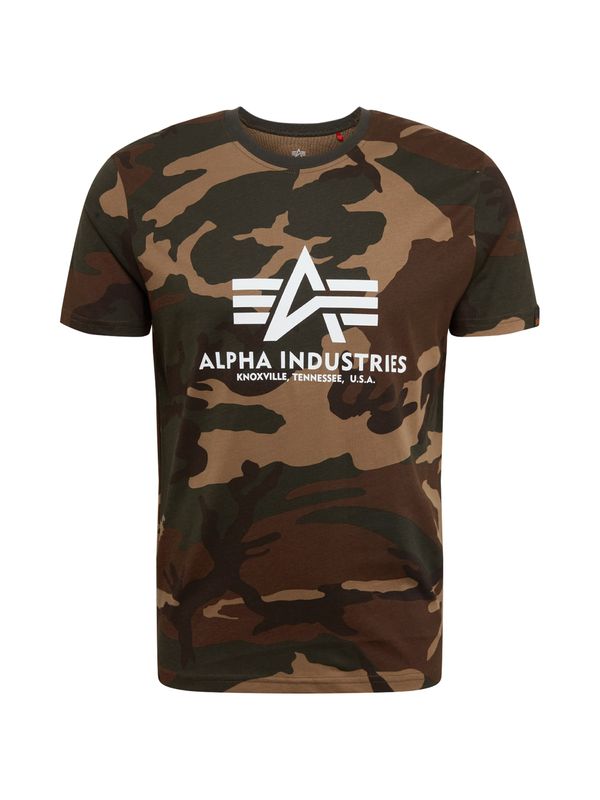 ALPHA INDUSTRIES ALPHA INDUSTRIES Majica  temno bež / rjava / oliva / bela