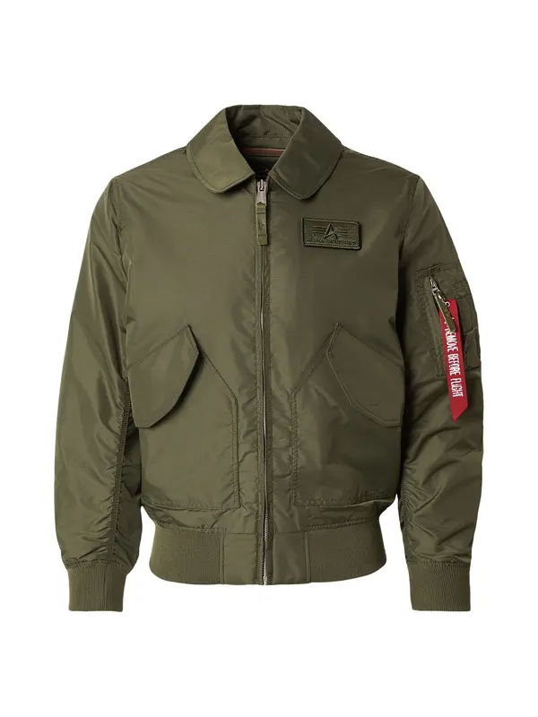 ALPHA INDUSTRIES ALPHA INDUSTRIES Prehodna jakna 'CWU-36/P TT'  oliva / rdeča