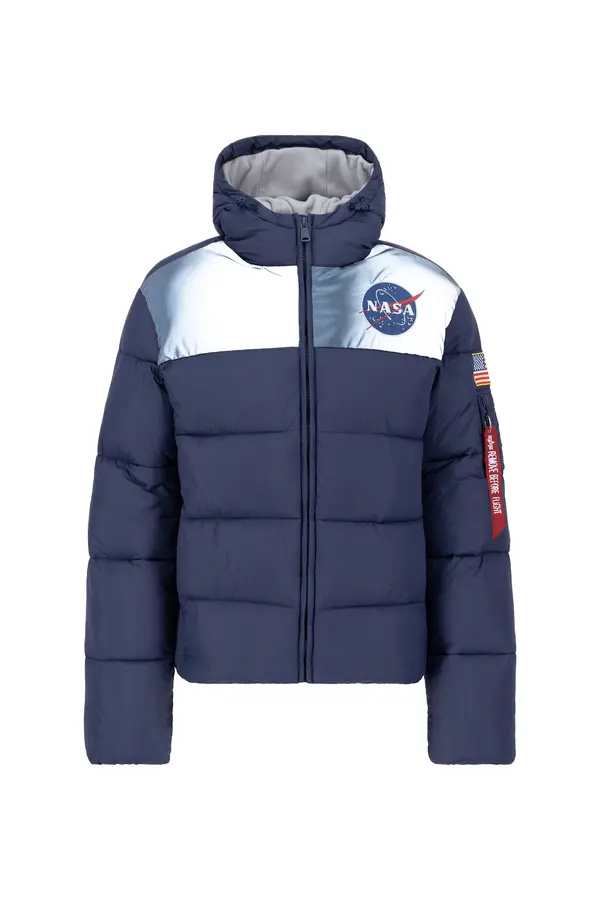 ALPHA INDUSTRIES ALPHA INDUSTRIES Prehodna jakna 'HP Nasa'  mornarska / rdeča / bela