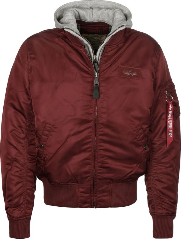 ALPHA INDUSTRIES ALPHA INDUSTRIES Prehodna jakna 'MA-1 D-Tec'  pegasto siva / burgund