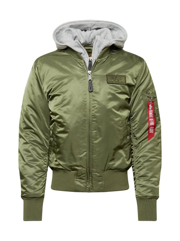 ALPHA INDUSTRIES ALPHA INDUSTRIES Prehodna jakna 'MA-1 D-Tec'  zelena / rdeča