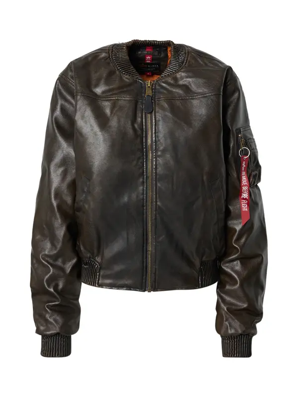 ALPHA INDUSTRIES ALPHA INDUSTRIES Prehodna jakna 'MA-1 FL'  rjava / krvavo rdeča / bela