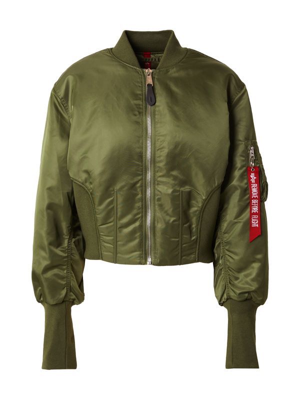 ALPHA INDUSTRIES ALPHA INDUSTRIES Prehodna jakna 'MA-1'  oliva / rdeča / bela