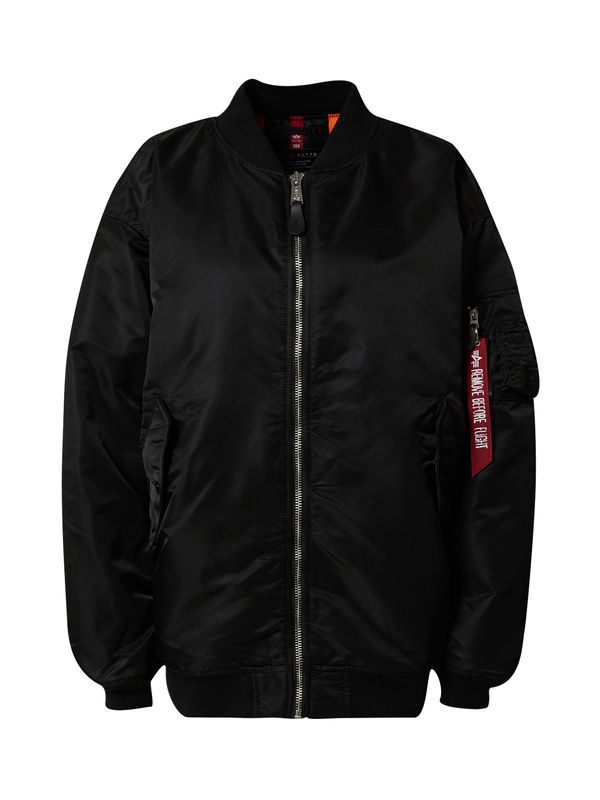 ALPHA INDUSTRIES ALPHA INDUSTRIES Prehodna jakna 'Ma-1'  rdeča / črna / bela