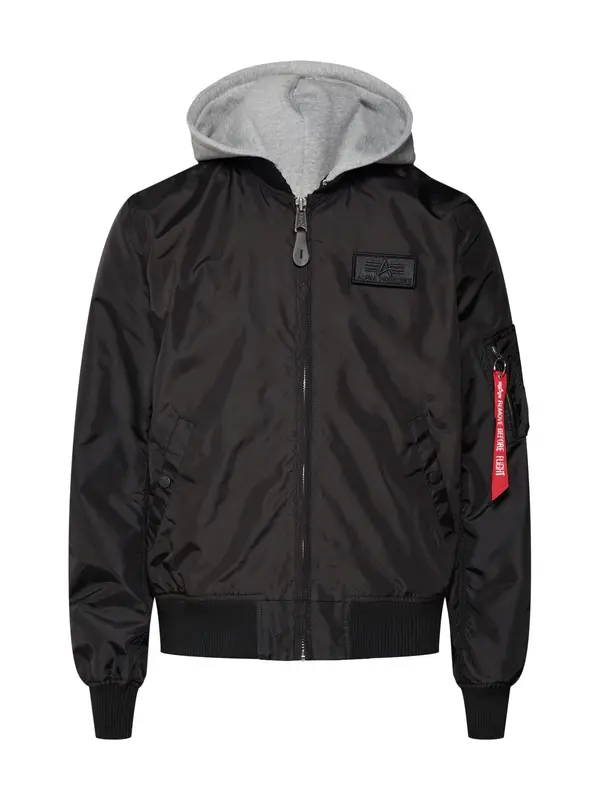 ALPHA INDUSTRIES ALPHA INDUSTRIES Prehodna jakna 'MA-1 TT'  pegasto siva / črna