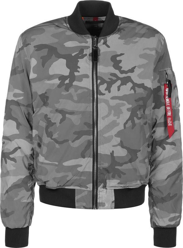 ALPHA INDUSTRIES ALPHA INDUSTRIES Prehodna jakna 'MA-1 VF 59'  siva / temno siva / rubin rdeča / črna