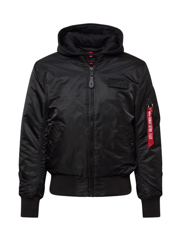 ALPHA INDUSTRIES ALPHA INDUSTRIES Prehodna jakna 'MA-1 ZH'  rdeča / črna / bela