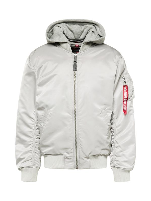 ALPHA INDUSTRIES ALPHA INDUSTRIES Prehodna jakna 'MA-1 ZH'  svetlo siva / rdeča