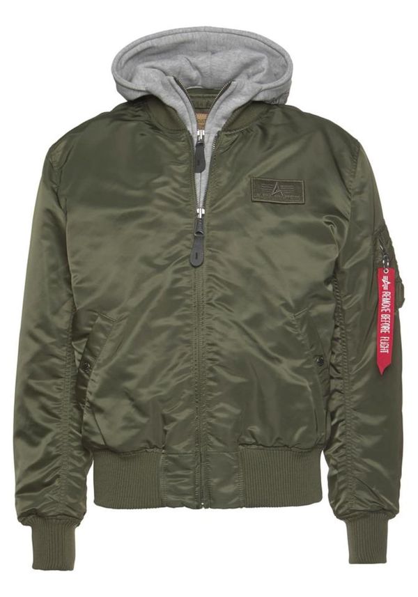 Alpha Industries ALPHA INDUSTRIES Prehodna jakna  pegasto siva / oliva / rdeča / bela