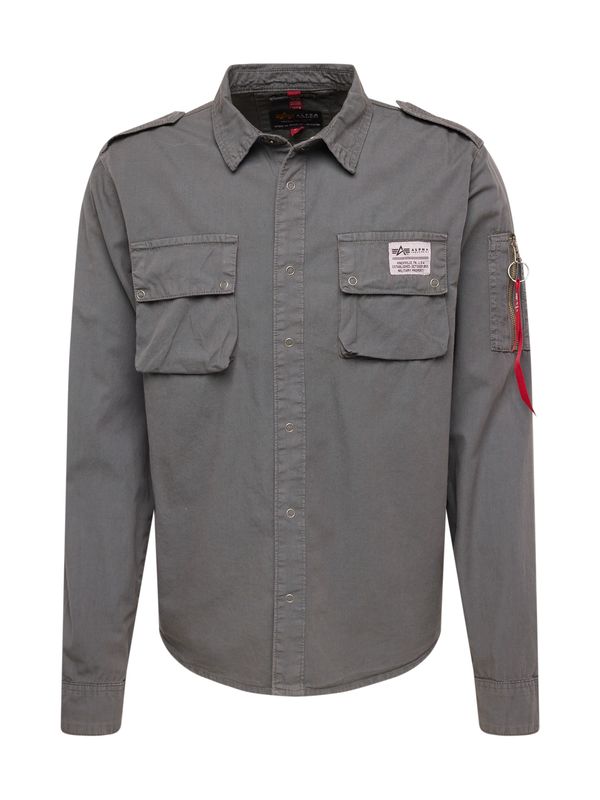 ALPHA INDUSTRIES ALPHA INDUSTRIES Prehodna jakna 'Urban Military'  temno siva / živo rdeča / črna / off-bela