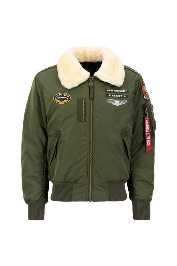 ALPHA INDUSTRIES ALPHA INDUSTRIES Zimska jakna 'Injector III Air Force'  temno zelena / živo rdeča / volneno bela