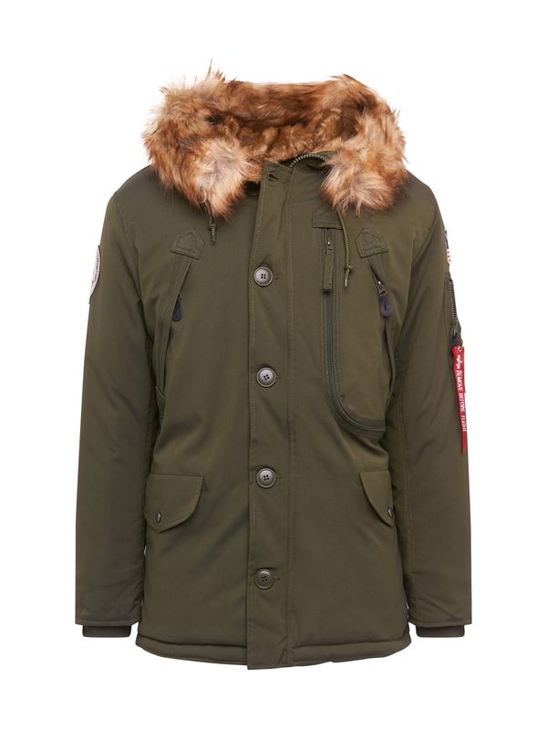 ALPHA INDUSTRIES ALPHA INDUSTRIES Zimska jakna 'Polar'  chamois / oliva / živo rdeča / bela