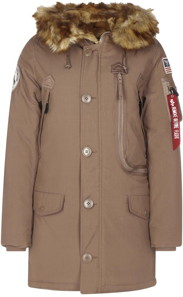 ALPHA INDUSTRIES ALPHA INDUSTRIES Zimska jakna 'Polar'  mornarska / rjava / rdeča / bela