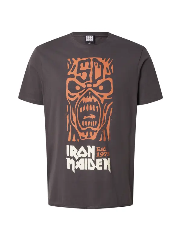 AMPLIFIED AMPLIFIED Majica 'IRON MAIDEN 50TH'  antracit / mandarina / bela