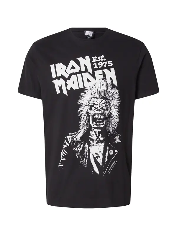 AMPLIFIED AMPLIFIED Majica 'IRON MAIDEN 50TH EDDIE ONE COLOUR 1975'  črna / bela