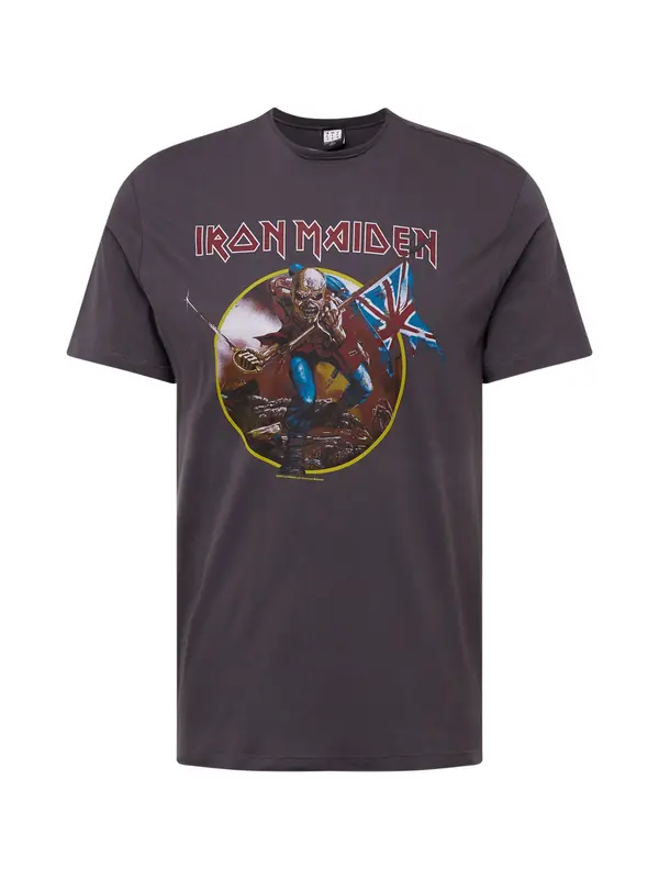 AMPLIFIED AMPLIFIED Majica 'Iron Maiden Trooper'  rumena / temno siva / rubin rdeča / bela
