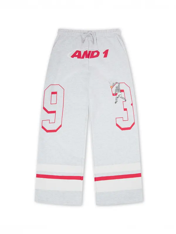 AND1 AND1 Hlače  svetlo siva / rdeča / bela