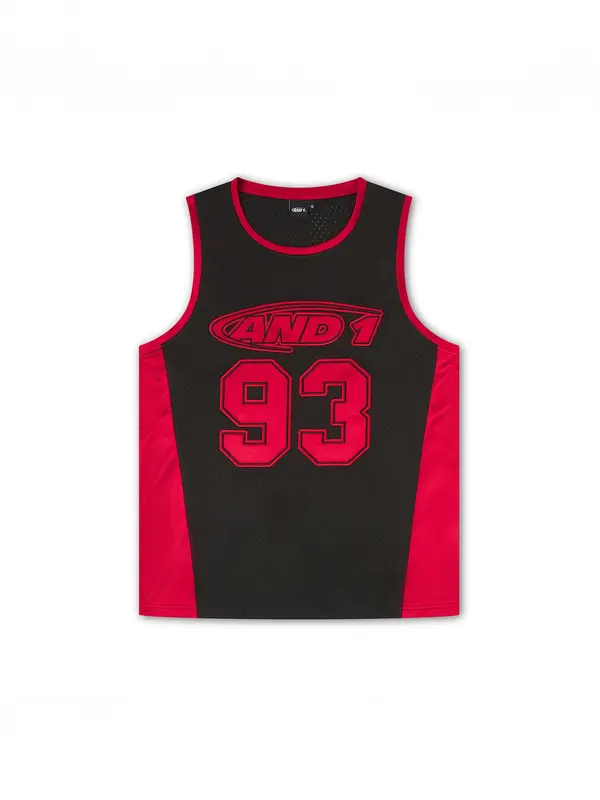 AND1 AND1 Majica '93 Airtex'  ognjeno rdeča / črna
