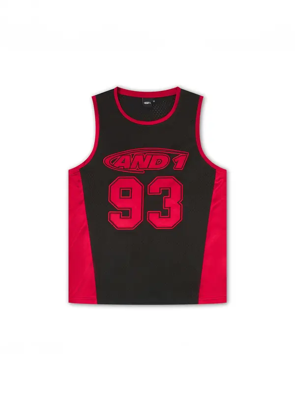 AND1 AND1 Majica '93 Airtex Weste'  krvavo rdeča / črna
