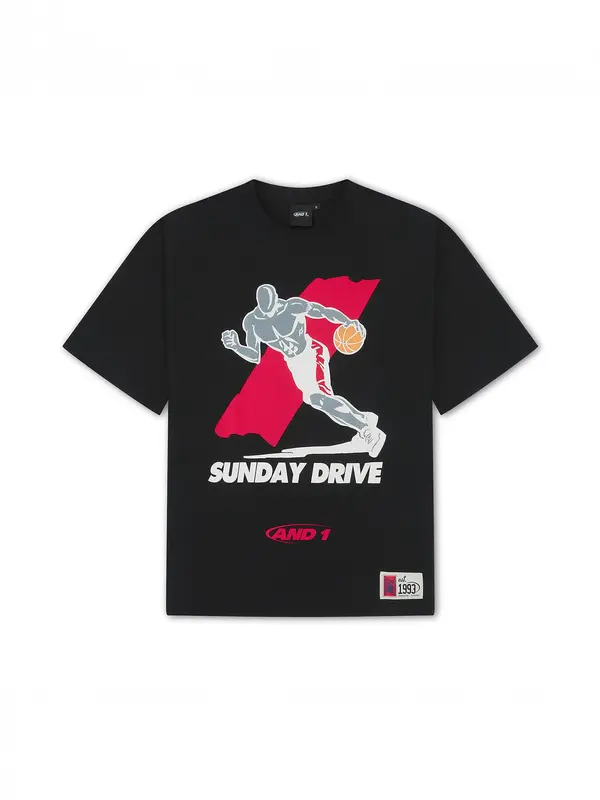 AND1 AND1 Majica 'Core Sunday Drive'  siva / rdeča / črna