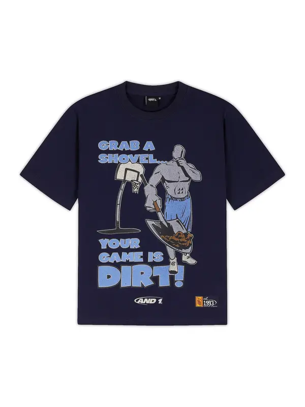 AND1 AND1 Majica 'Grab A Shovel'  mornarska / azur / siva