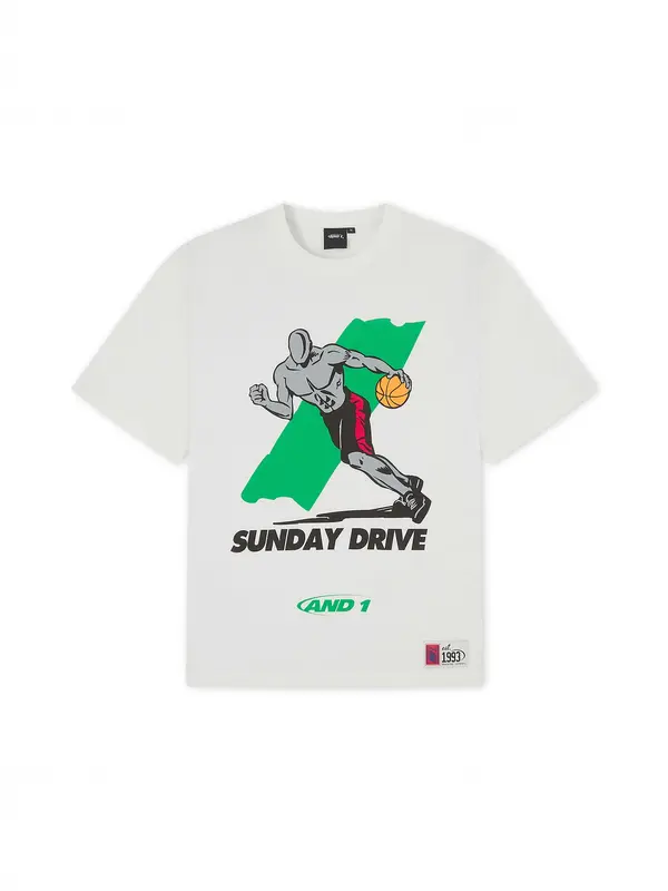 AND1 AND1 Majica 'Sunday Drive'  neonsko zelena / črna / bela
