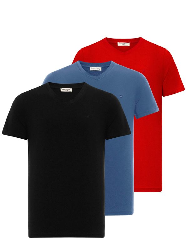 Anou Anou Anou Anou Majica  svetlo modra / živo rdeča / črna