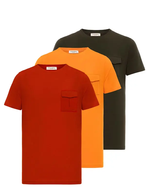 Anou Anou Anou Anou Majica  temno zelena / oranžna / krvavo rdeča