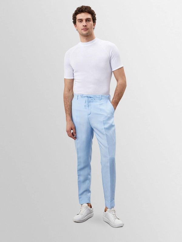 Antioch Antioch Hlače na rob  svetlo modra