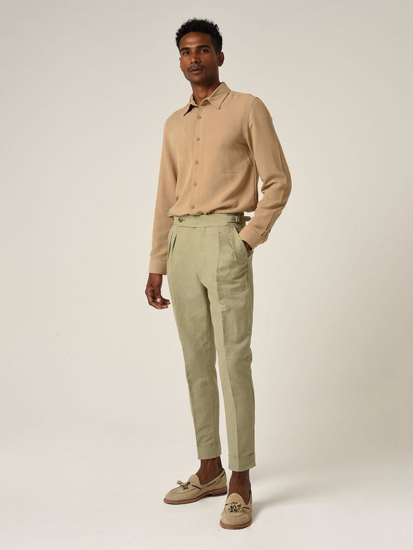 Antioch Antioch Hlače z naborki  kaki