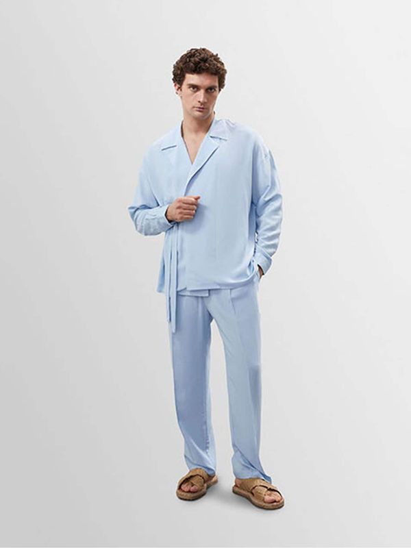 Antioch Antioch Hlače z naborki  svetlo modra