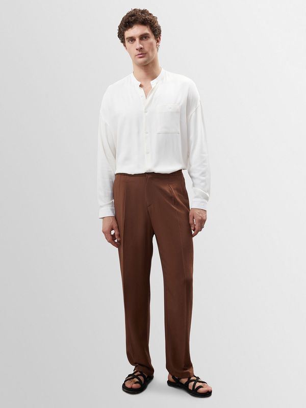 Antioch Antioch Hlače z naborki  temno rjava