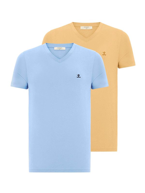 Antioch Antioch Majica  svetlo modra / rumena / črna