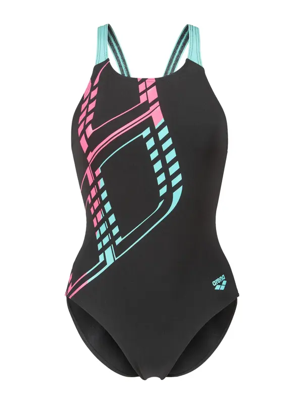 ARENA ARENA Enodelne kopalke 'GRAPHIC SWIM PRO BACK'  turkizna / svetlo roza / črna