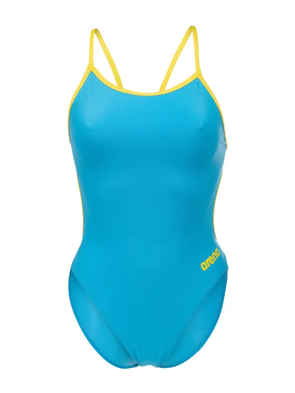 ARENA ARENA Enodelne kopalke 'LACE BACK SOLID'  turkizna / svetlo rumena