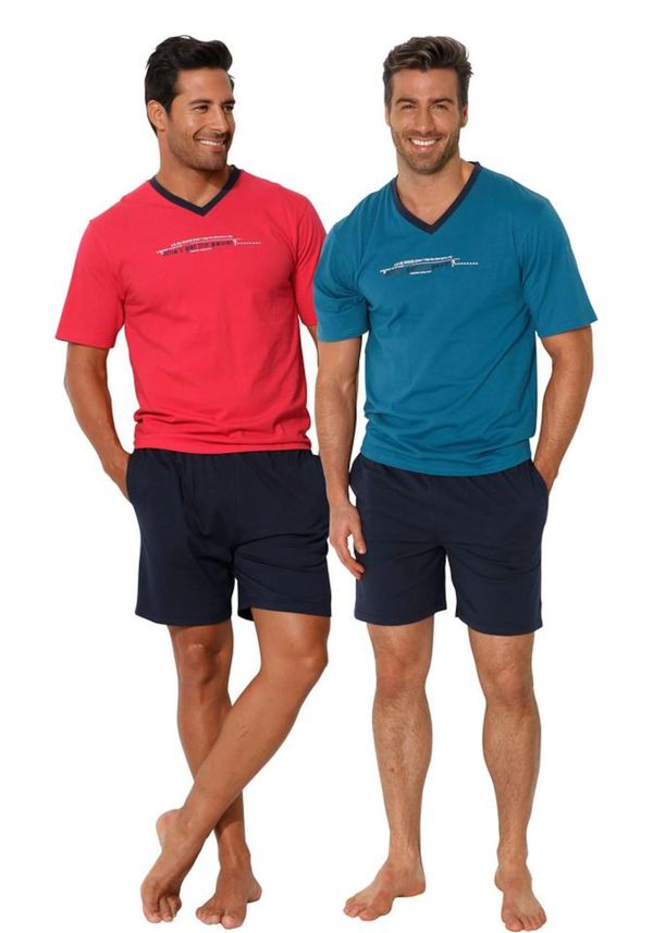 ARIZONA ARIZONA Kratka pižama  modra / temno modra / pastelno rdeča / bela