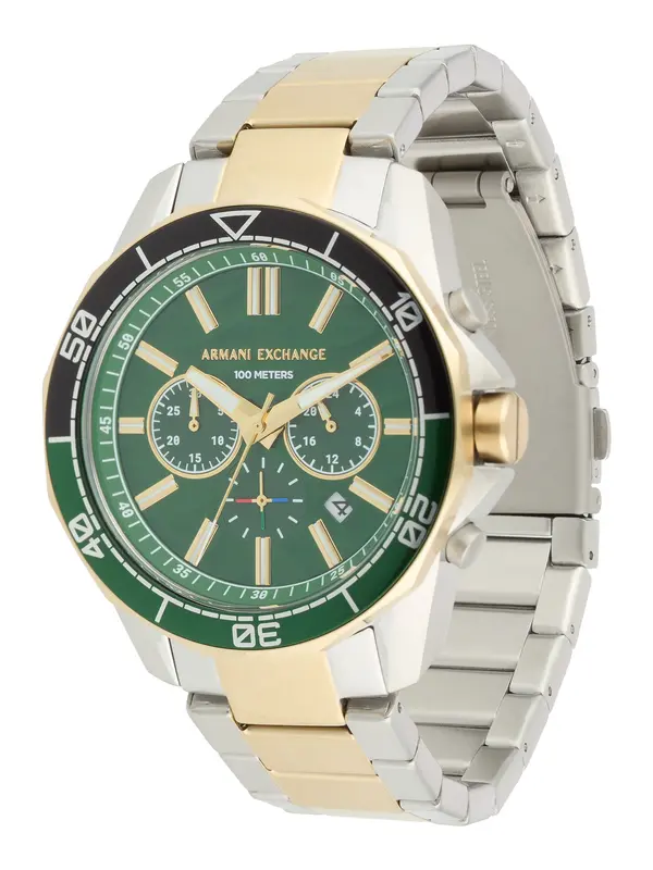 ARMANI EXCHANGE ARMANI EXCHANGE Analogna ura  zlata / smaragd / srebrna